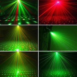 Iluminação LED para Festas e Palcos: Efeito Disco com Laser Vermelho e Verde Ativado por Som