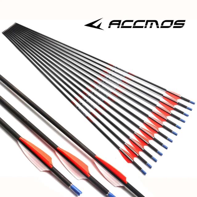 Flechas de Carbono para Tiro com Arco e Caça com 12 Espinhas de 4.2mm em Vários Comprimentos e Pesos