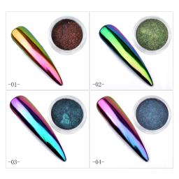 Arte de unhas camaleão aurora 0.2 de pó para espelho mágico com glitter, pigmento cromado e glitter para decoração de unhas faça você mesmo - Image 4