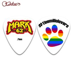 100 peças palheta de guitarra padrão personalizado real ou lágrima pode imprimir nomes e imagem do logotipo - Image 4