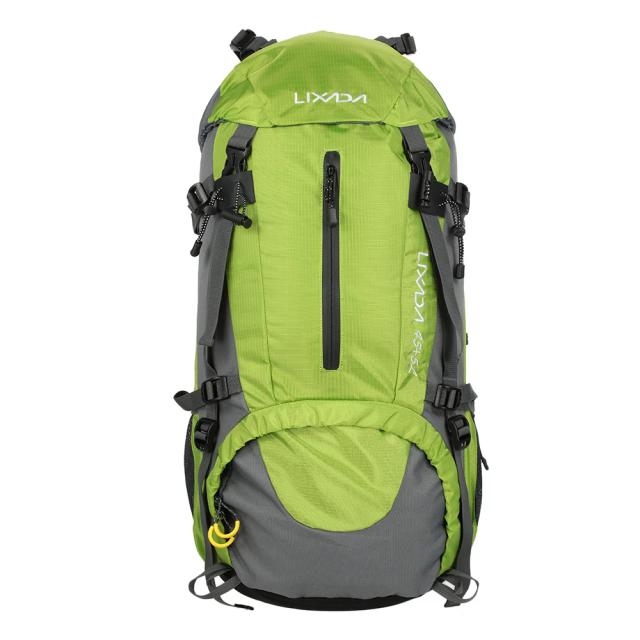 Mochila Lixada 50L Resistente à Água para Caminhadas, Camping e Montanhismo