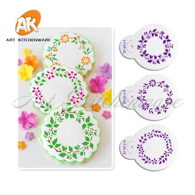 Kit Completo de Estênceis Florais para Decorar Bolos e Cookies com Fondant