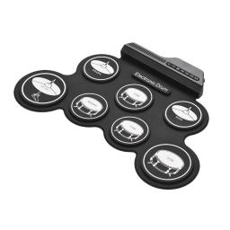 Conjunto de Bateria Eletrônica Digital, Tamanho Compacto USB, Bateria de Silicone Dobrável 9, 7 Almofadas de Bateria, Kits de Bateria Digital, Baquetas, Pedais - Image 3