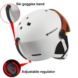 Lua capacete de esqui integralmente moldado pc + eps capacete de esqui de alta qualidade óculos esportes ao ar livre esqui snowboard skate capacetes dos homens - Image 3