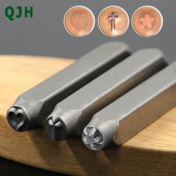 Ferramenta De Perfuração De Carimbo De Couro De Aço Carbono, DIY Metal Carving Artesanato, Molde De Impressão, Perfuração De Jóias, 1Pc - Image 1