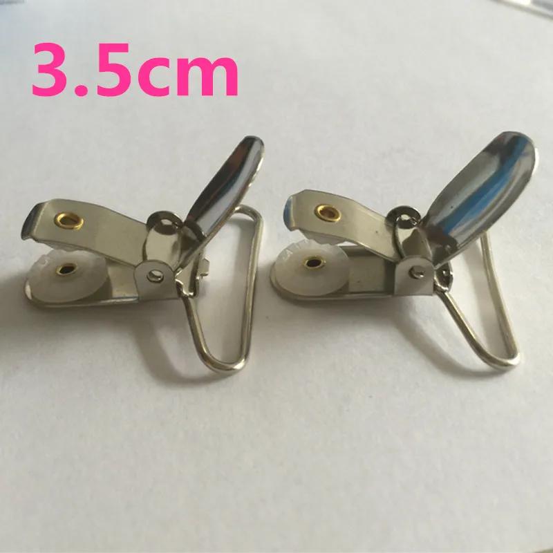 Prendedor de chupeta de bebê, prendedor de chupeta de metal com tom de prata de 3.5cm/35mm, suporte de pacote de metal com 30 tamanhos - Image 1