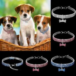 Quente bling strass cão colar colar diamante jóias pingente para cachorro de estimação todas as estações novo bonito - Image 4