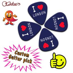 100 peças palheta de guitarra padrão personalizado real ou lágrima pode imprimir nomes e imagem do logotipo - Image 2