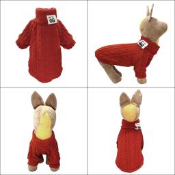 Inverno quente gato camisola clássica cão gatos roupas macio filhote de cachorro gatinho camisolas gola alta vestuário malhas para cães pequenos gato - Image 3