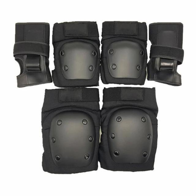 Conjunto Completo de Joelheira, Cotoveleira e Protetor de Pulso com 6 Almofadas para Proteção em Esportes ao Ar Livre como Patins, Skate, Ciclismo, Esqui e Patinação Abrasiva
