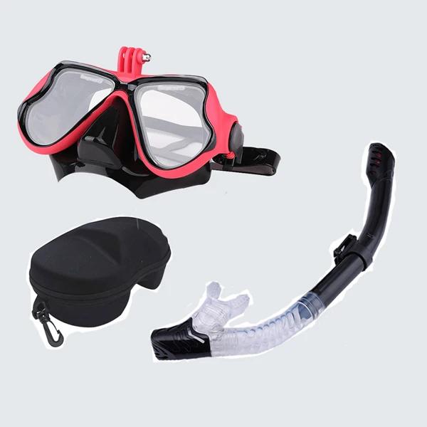 Máscara de Mergulho 3 em 1 com Snorkel e Óculos de Natação à Prova d'Água - Acessório Ideal para Câmeras GoPro e Xiaomi