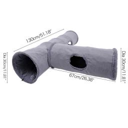 Brinquedo túnel para gatos, brinquedo grande e longo com bola de jogo, camurça de cor pura, gatinhos s/m dobrável, suprimentos para animais de estimação, estrutura de aço - Image 6
