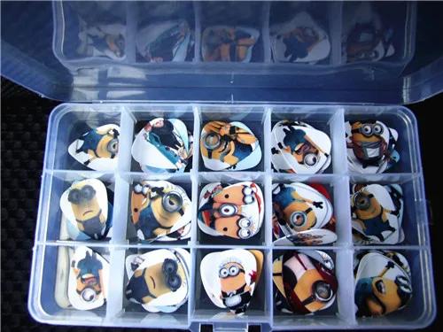 Conjunto de Palhetas para Guitarra e Violão com 100 Peças em 15 Desenhos Animados Coloridos