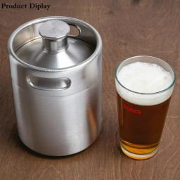 Mini garrafador de cerveja para barril, 2l/3,6l/4l/5l, sus304, garrafa portátil para barril de cerveja com tampas, para fabricação caseira de cerveja ao ar livre, churrasco e festa - Image 2