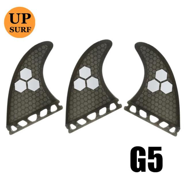 Conjunto de tri fin abas únicas para prancha de surf em várias cores com logotipo favo de mel em fibra de vidro