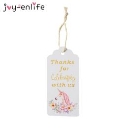 Unicórnio colorido, 50 peças, etiqueta de papel, unicórnio, embrulho de presente de aniversário, suprimentos, festa, tema unicórnio, lembranças e materiais de presente - Image 5