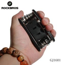 Rockbros 16 em 1 kit de bicicleta de bicicleta multi conjunto de ferramentas de reparo hex falou chave de fenda ferramenta chave de ciclo de montanha conjuntos de ferramentas preto - Image 3