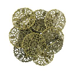 Filigrana-broche com design de flor, conjunto de 10 peças, broche, lapela, alfinetes, base, achados de jóias - Image 1