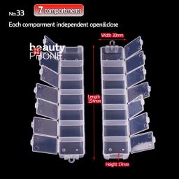 Caixa de armazenamento portátil, 7 compartimentos para nail art, acessórios de jóias, miçangas, artesanato, organizador, caixa do recipiente - Image 2