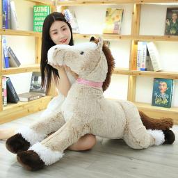 1pc 90/120cm tamanho grande bonito deitado cavalo brinquedos de pelúcia recheado dos desenhos animados cavalo animal crianças meninas dos miúdos tiro adereços presentes de aniversário - Image 5