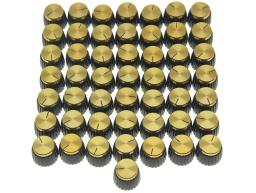 Preto e ouro Cap guitarra amplificador botões, AMP, empurrar no botão, apto para Marshall, 50x - Image 1