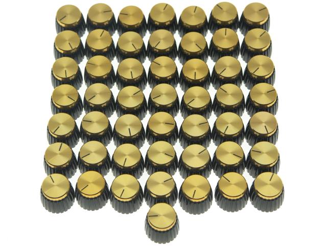 Botões de Amplificador Preto e Ouro para Guitarra - Compatível com Marshall 50x