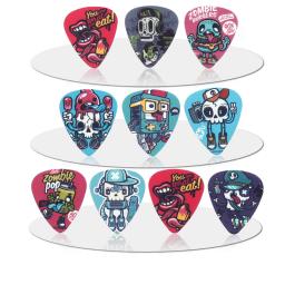 Soach-palhetas de guitarra de alta qualidade, dois lados, graffiti, esqueleto, brincos, acessórios para guitarra, 0.46/0.71/1.0mm, 10 peças - Image 5