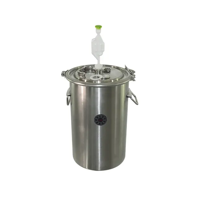 Barril de Fermentação em Aço Inoxidável 304 de 20L para Cerveja e Vinho com Design de Braçadeira e Abertura Superior
