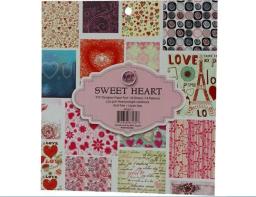18 folhas de papel para scrapbooking com tema de coração doce, livre de ácido, papel, origami, arte de fundo, cartão de papel, faça você mesmo, scrapbook - Image 1
