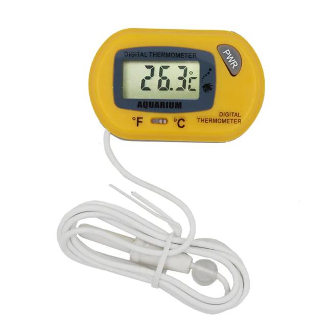 Termômetro Digital LCD para Aquários e Terrários com Ventosa - Monitore Temperatura de Peixes e Répteis com Sonda Medidora