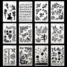 Xriy modelo de pintura, estêncil para desenho, vários padrões com flores de borboleta, pássaros, formato de coração, para projetos de artesanato diy - Image 1
