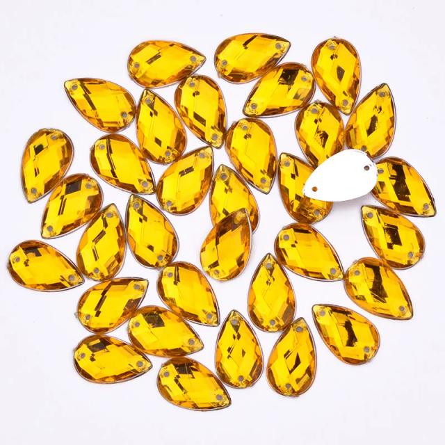 Cristais Acrílicos em Formato de Gota 13x18mm para Costura em Roupas e Artesanato