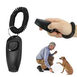 Lanlan 2 in1 cão de estimação filhote de cachorro gato treinamento clicker apito clique trainer obediência preto - Image 3