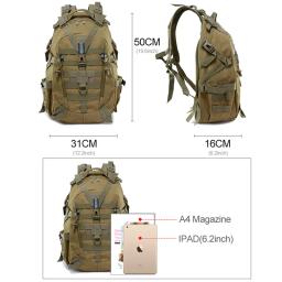 Mochila de acampamento saco de viagem dos homens tático molle escalada caminhadas ao ar livre reflexivo ombro pesca portátil saco - Image 6