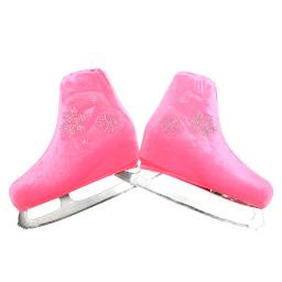 Veludo sapatos capa para patinação artística, acessórios monocromáticos rolo, esportes rosa neve padrão, crianças e adultos, 24 cores - Image 5