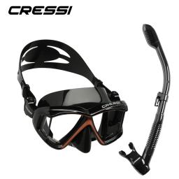 Cmento máscara de mergulho para adultos, conjunto snorkeling, máscara de mergulho, saia silicone, quatro lentes, panorâmica, seco pano4 - Image 2