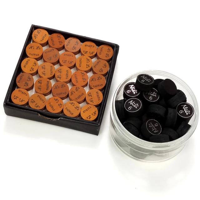 Ponta de Taco de Bilhar Nili 6 Camadas 14mm em Preto e Marrom - Acessórios de Alta Qualidade para Bilhar