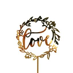 Decoração para comemoração aniversários infantis, decoração de bolos com glitter dourado e acrílico em formato de coração, amor, cupcake, bandeiras para festas de aniversário, casamento, 1 peça - Image 4