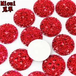 Micui-Round Flatback Contas de Resina, Pedrinhas, Pedra, Scrapbooking, Artesanato, Acessórios Jóias, 20mm, MC414, 50Pcs - Image 5