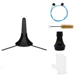 Trompete acessório manutenção kit de limpeza incluindo trompete suporte válvula escova flexível cobra escova mudo luvas - Image 2