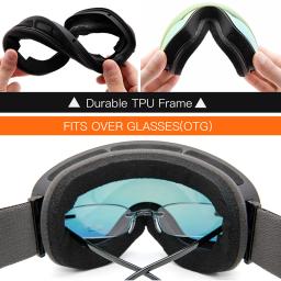 Óculos de esqui, óculos para esportes de neve de inverno com proteção UV antiembaçante para homens, mulheres, jovens, lentes intercambiáveis - Óculos premium - Image 5