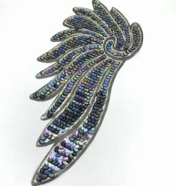 1 par grande adesivos de lantejoulas com asas de anjo para roupas apliques para costura em jaqueta bordado decorativo artesanato - Image 2