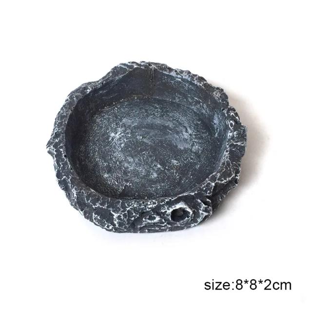 Pote seguro para água e comida de resina para répteis, ideal para tartarugas, lagartos, escorpiões e caranguejos