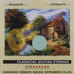 Conjunto de cordas de guitarra clássica, conjunto de 6 cordas, nylon prateado, liga de cobre, ferida-alice a106 - Image 1