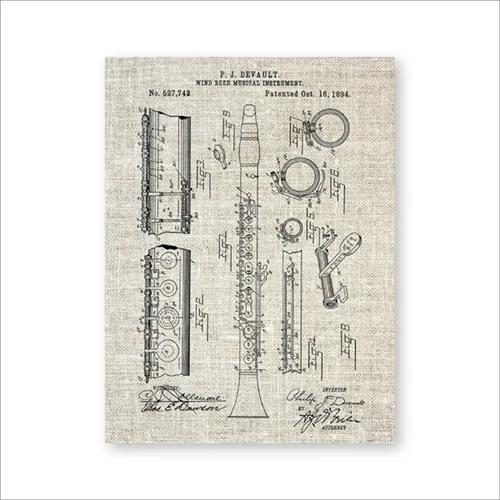 Pôster Vintage de Clarinete 1894: Arte Jazz para Decoração Musical e Presentes Criativos