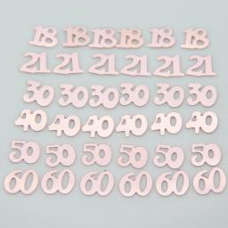 Confete digital em ouro rosado, 500 pçs, 18/21/30/40/50/60, glitter, decoração, feliz aniversário, mesa, confete para festa e comemoração - Image 1
