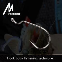 Meredith 50 pçs/lote pesca macio worm ganchos de aço alto carbono ampla super bloqueio anzóis isca softjerk ganchos 8 # -5/0 Equipamento de pesca - Image 5