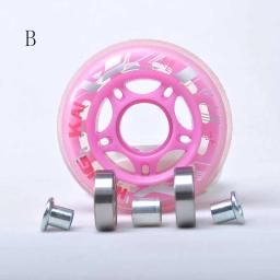 Rodas de patins roller inline, 64mm, 70mm, 72mm, rodas para crianças, tênis de criança, com espaçador e rolamento - Image 4