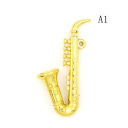 Mini saxofone trompete portátil para Dollhouse, Instrumento Miniatura Plástica, Acessórios Cena Criativa, 1:12 - Image 2