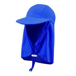 Boné de natação upf50 protetor solar crianças verão grande borda praia aba tampa da orelha capa pescoço proteção sol chapéu crianças menino menina anti uv - Image 6